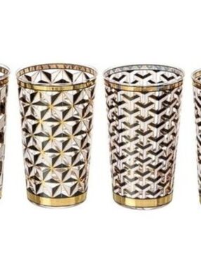 Jonathan Adler Set Of 4 Boxed Versailles Highball Glasses New In Box